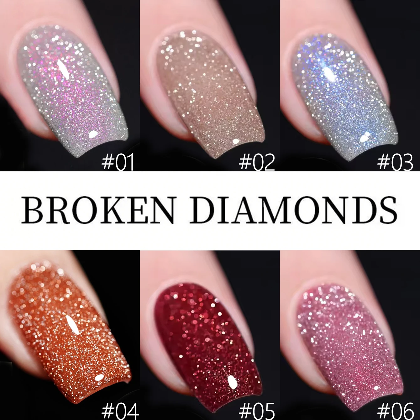 MIANEL 10ml 2026 Roter Nagel-Reflektierender Glitzer-Gel-Nagellack Silber Champagner Funkelnder Pailletten-Nagellack Weiße Nägel