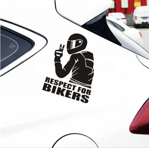 1Pc 15X11Cm Respect Biker Sticker Voor Op Auto Motorfiets Vinyl 3D Stickers Motorfiets Vinyl 3D Stickers en Decals