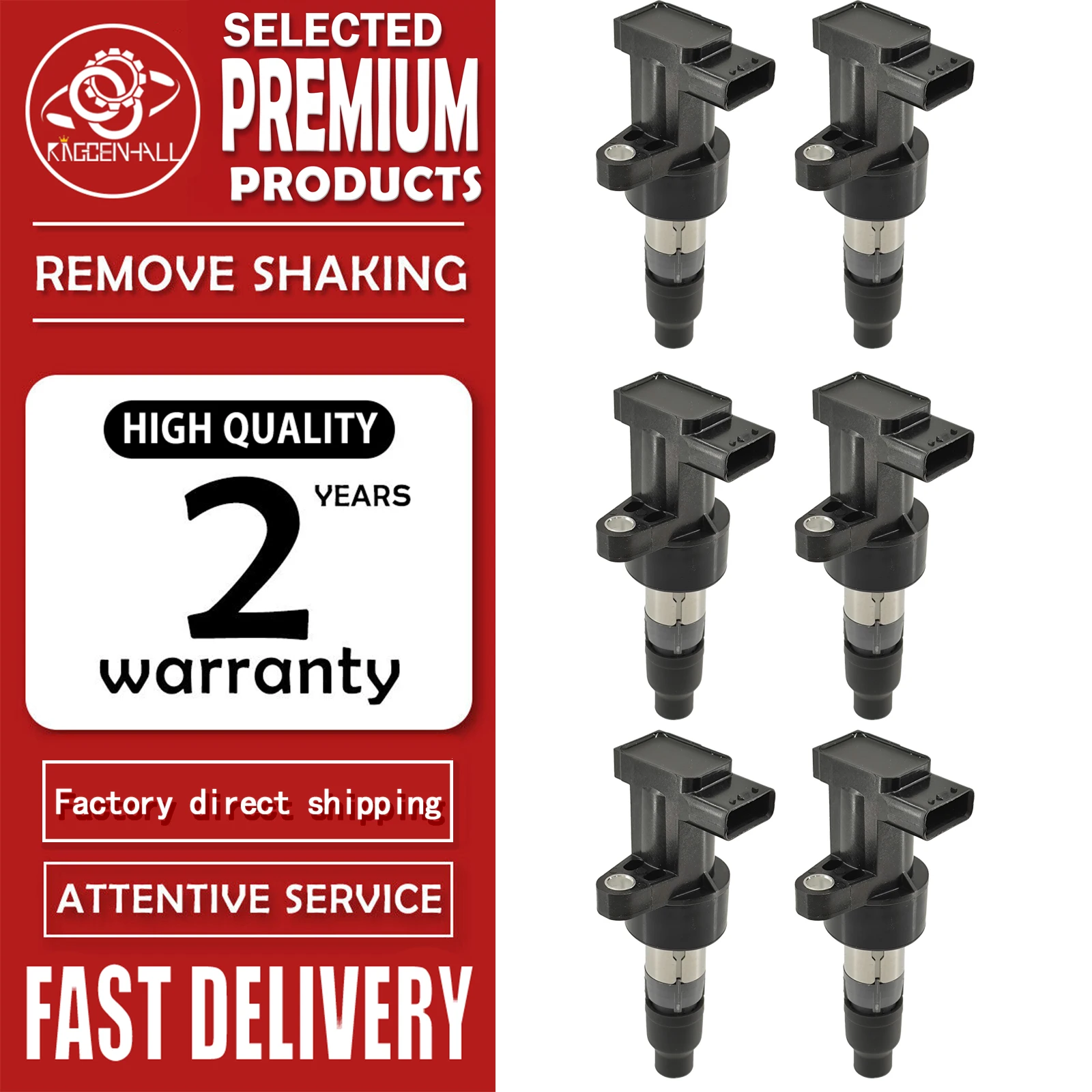 Auto 6PCS Ignition Coil C2S11480 C2S42673 Compatible With Jaguar X-Type S-Type 2002-2008 2.5L 3.0L V6 Engine Replace Parts