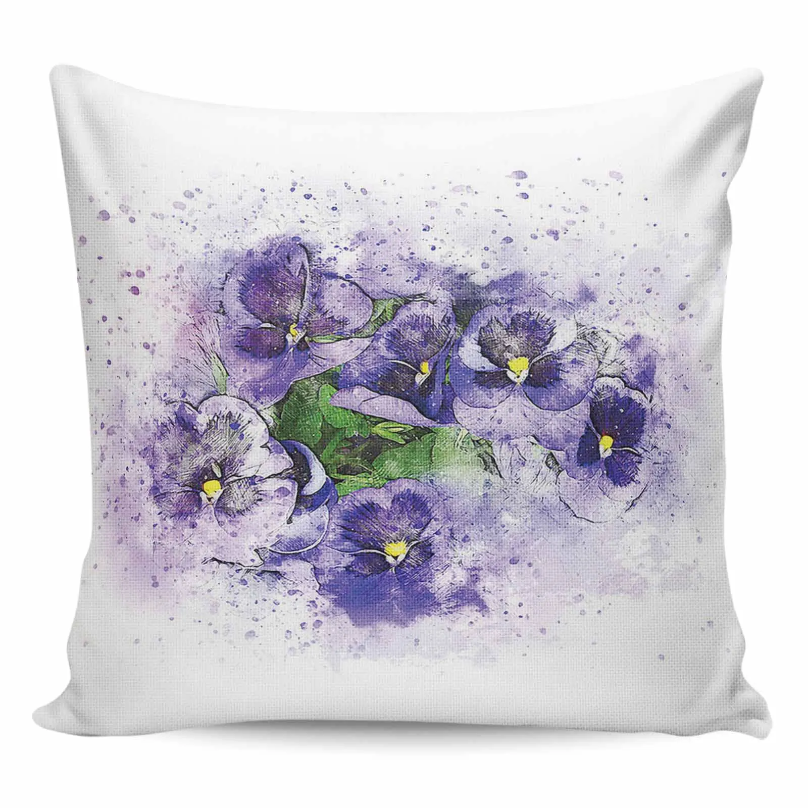 ساحة رمي المخدة للديكور المنزل ، أريكة غطاء الوسادة ، المائية زهرة الأرجواني ، صباح المجد ، مقاوم للماء ، 2 قطعة ، 4 قطعة