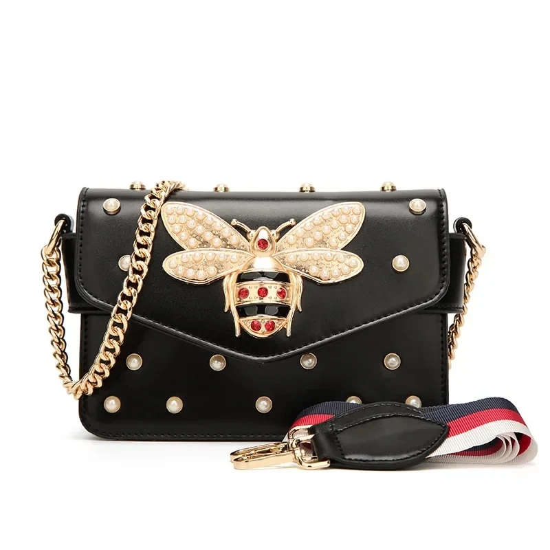 Torebki typu Crossbody dla kobiet Bee perła z łańcuchami pszczeli luksusowe torebki designerska torba na ramię znanej marki torebka ręczna główna
