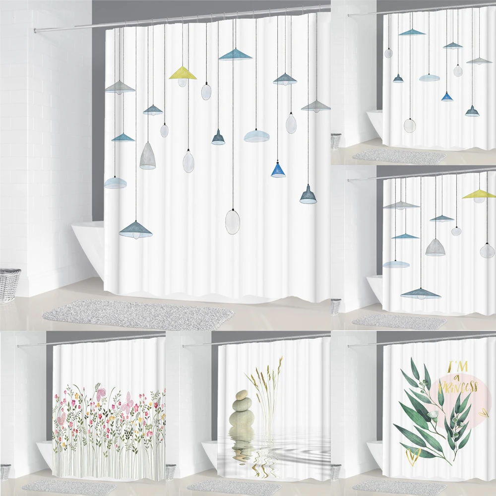 Badezimmervorhang, modernes, schlichtes Muster, Heimdekoration, wasserdichter Polyester-Duschvorhang, Badewannenvorhang, 180 x 180 cm und 180 x 200 cm