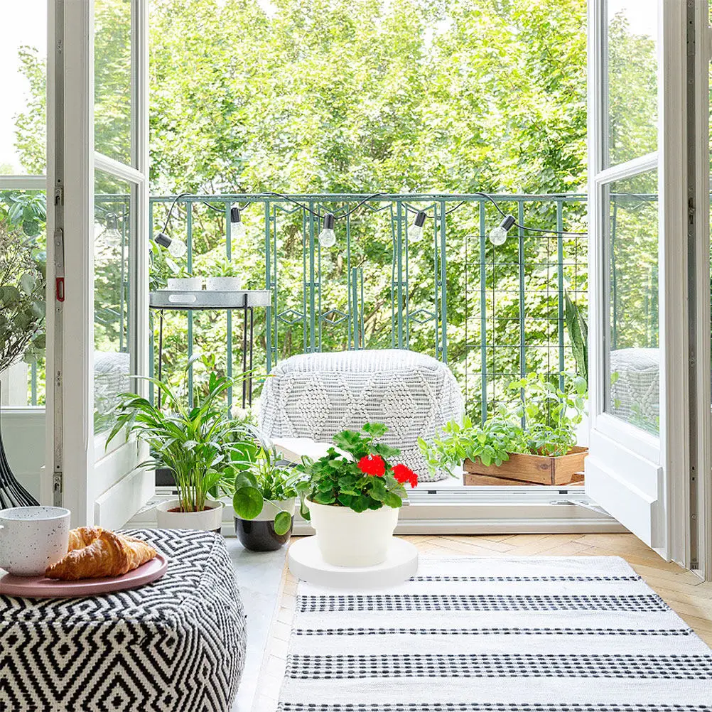 Plant Tray Movable Rolling Flower Pot Tray PP Iron Material Potted Plant Mover Indoor Outdoor Smooth Wheel Base