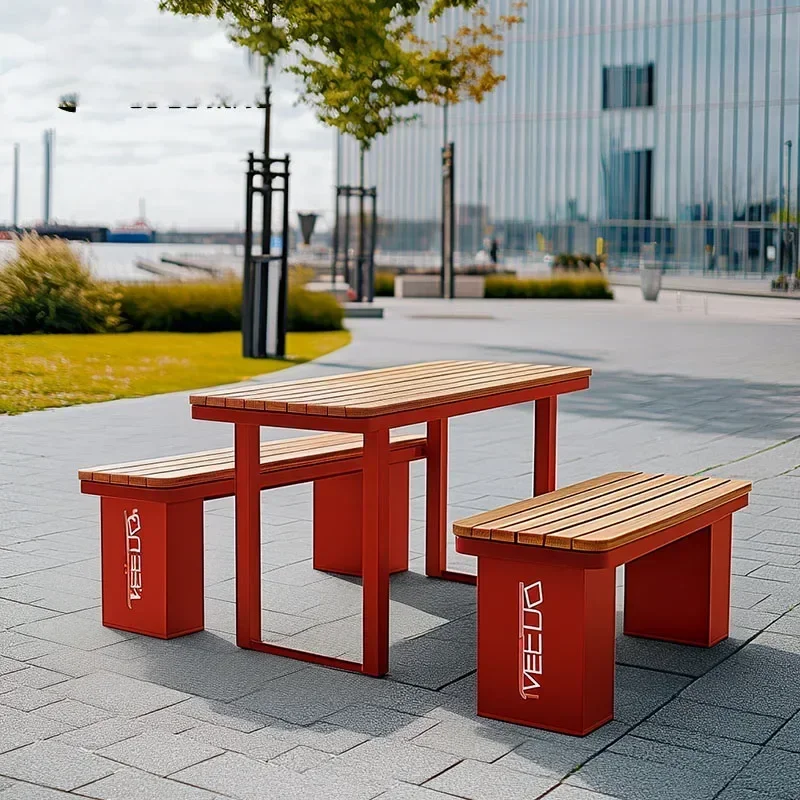 

Outdoor tables, chairs, parks, solid wood benches, anti-corrosion wooden seats, pedestrian streets, courtyards, tables and chair