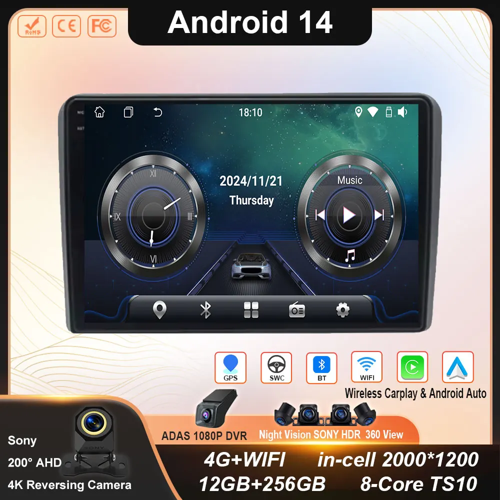 

Car Android 14 For Hyundai Azera Grandeur TG 2005 - 2011 GPS Navigation Dash Cam AutoRadio Multimedia Player QLED Screen BT WIFI