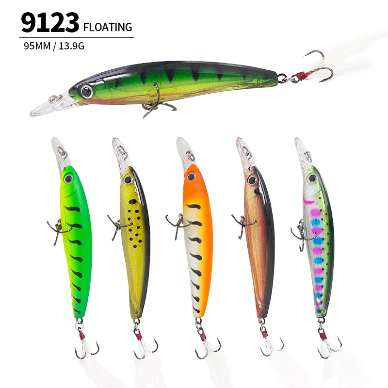 95mm 13.9g Floating Minnow Fishing Lure Wobblers Freshwater Pike Carp Trout Artificial Hard Bait Jerkbait Pesca Swimbait Tackle