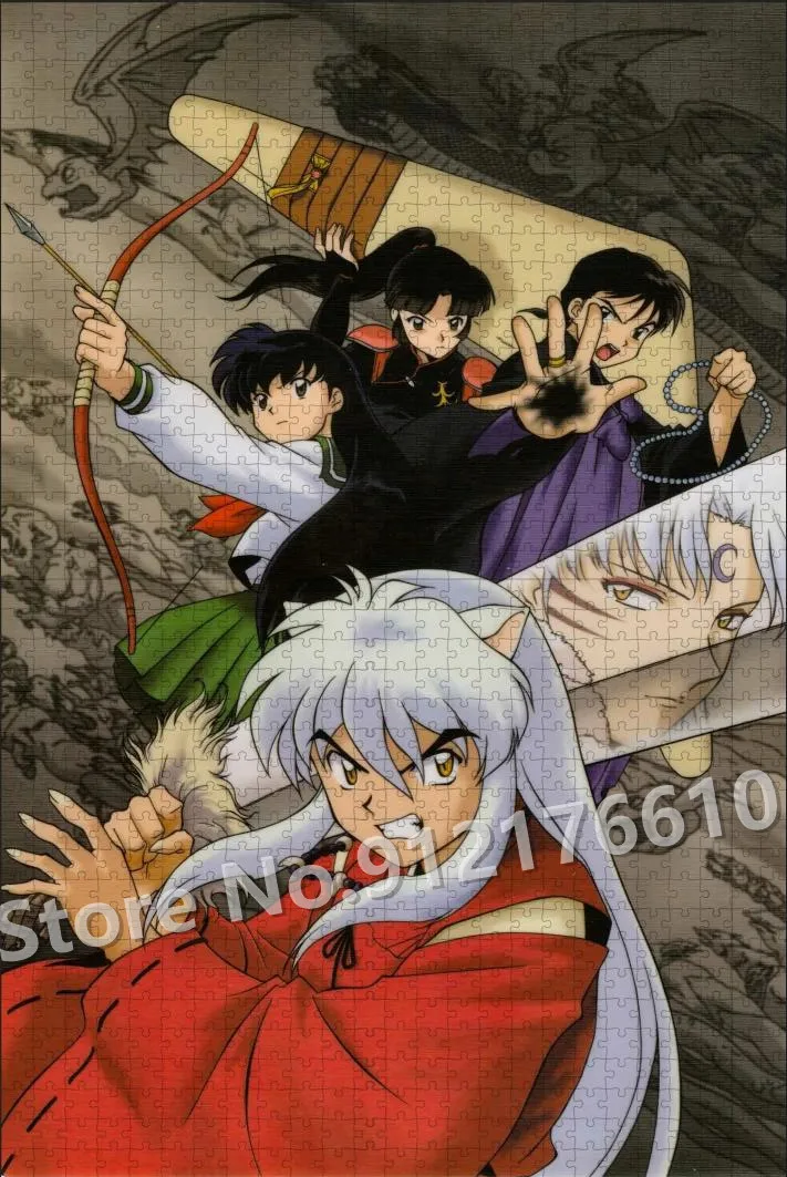 300/500/1000 шт. пазлы для взрослых аниме Inuyasha деревянные головоломки детские распаковывающие развивающие игрушки семейные игры подарки