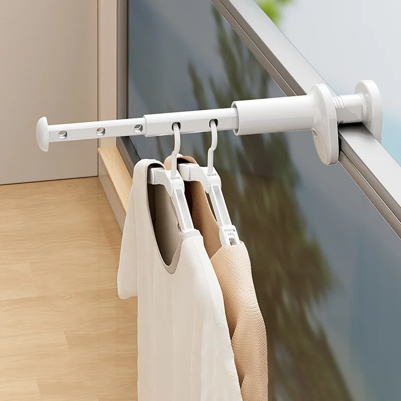 

Travel Clothes Drying Rack Free Punch Retractable Clothes Drying Pole Folding Multi-functional Hotel Balcony Clothes Drying Magi