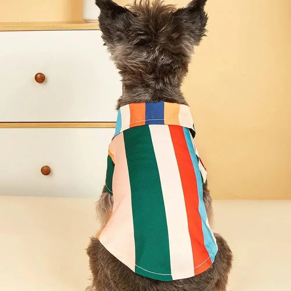 Ins Wind Striped Color Dog Clothes Cute Cat Clothes Manufacturers Wholesale Cross-border Supply Pet Clothes Shirts