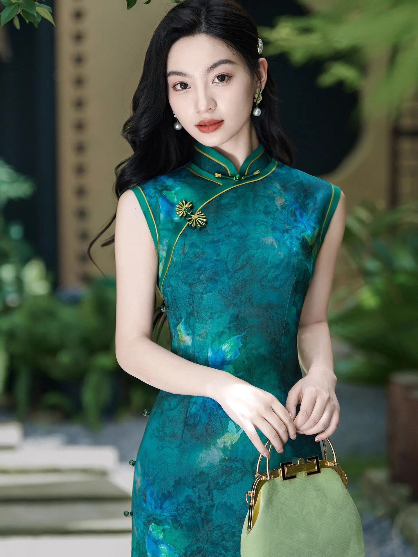 

Young Sle Svel Slimming New Chinese Sle High Quali Daily Wear Comfortable Breathable Long Dr Floral ...