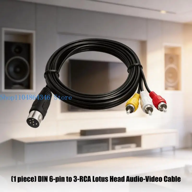 652F Upgrades Strong DIN 6Pin to 3RCA C for Sound Video Equipment