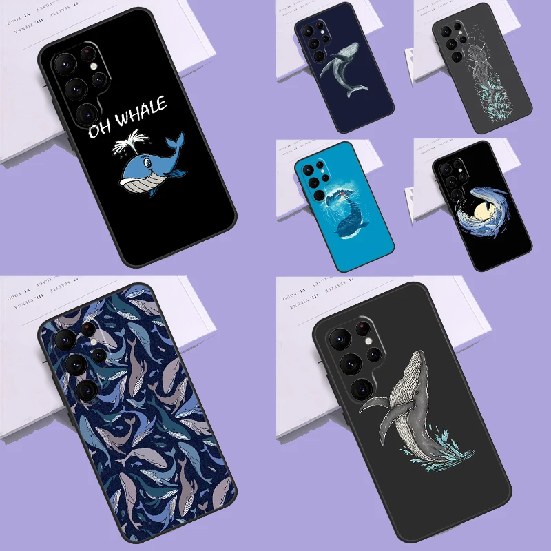 Whale Fish Wave Sea Funda For Samsung Galaxy S21 S22 S23 Plus Note 20 Ultra S8 S9 S10 Note 10 S20 FE Phone Case