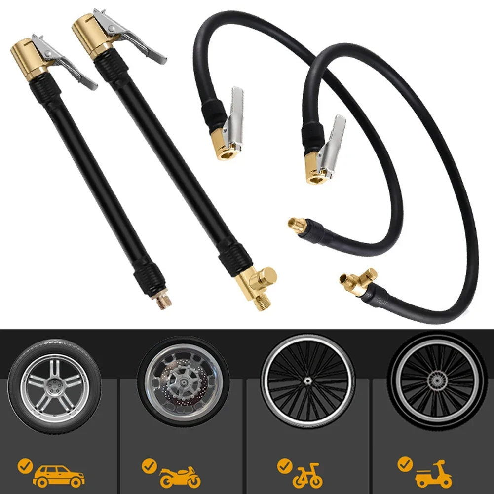 Car Tire Air Pump Extension Hose Extended Air Inflator Tube Inflatable Mouth Hose Pump Tube for Car Motorcycles Scooter Bike