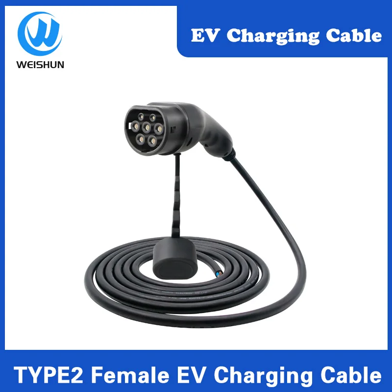 11KW Type 2 EV Charger Plug with Cable 32A 16A 3Phase IEC62196-2 Cord for Electric Vehicle Charging Station