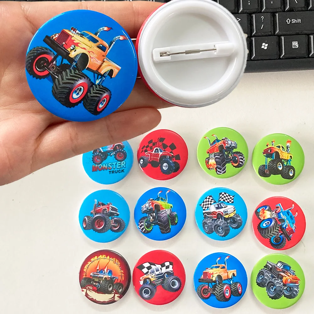 Race Cars Monster Truck Party Wheel Truck Toy Keychain Rubber Bracelets Badges Bags Kids Birthday Party Baby Shower Supplies