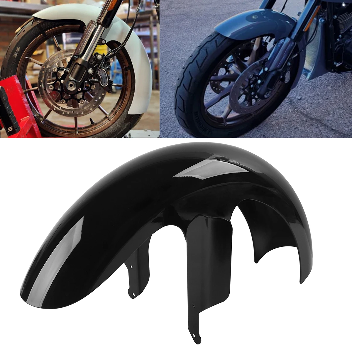 

Motorcycle ABS Plastic Gloss Black 19" Wheel Front Fender Kit For Harley Low Rider S & ST 2018-2023
