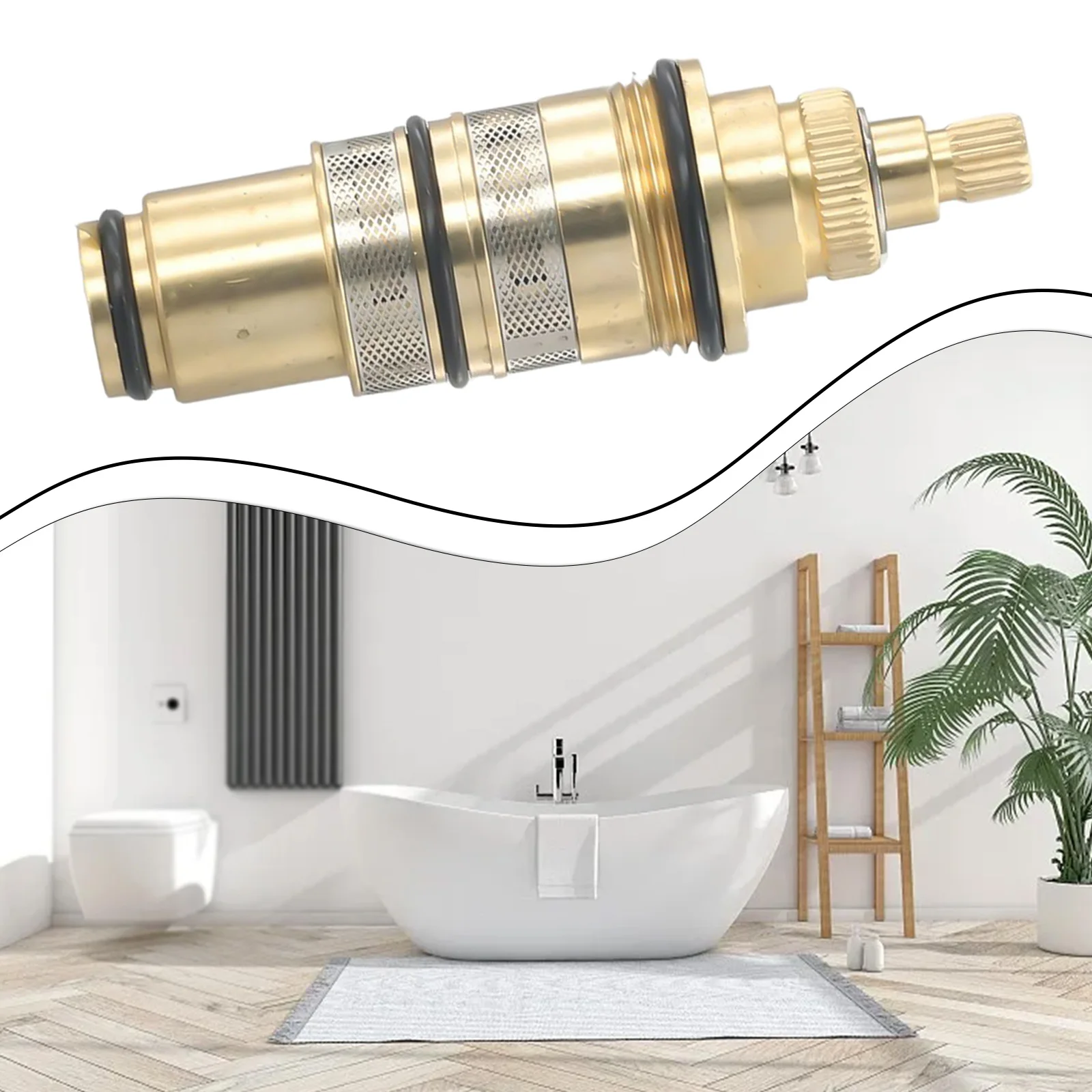 1pcs Brass Thermostatic Cartridge Temperature Control Valve Shower Bar Mixing Universal Faucet Bathroom For Home Renovation