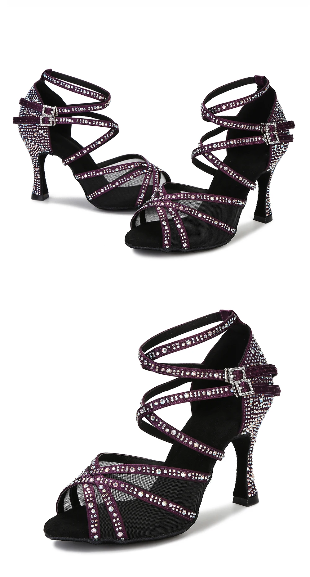 CINMIDY Damen Tanzschuhe Mesh Latein Tanzschuhe Ballroom Tanz Sneakers Seiden-Satin Hochzeitsschuhe Weiche Sohle Damensandalen – Detail 16
