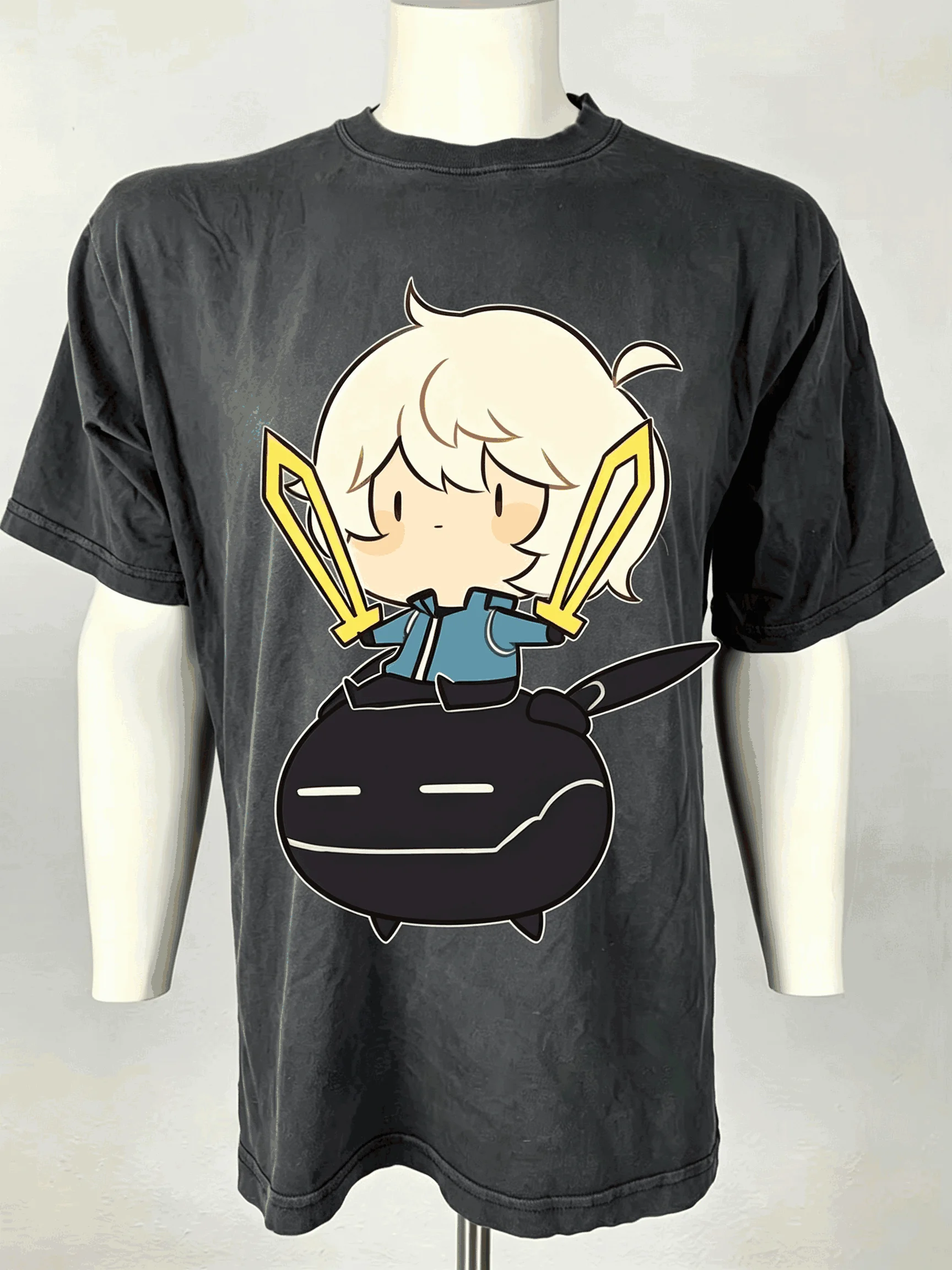 World Trigger Washed T-shirt Oversized Unisex Print T-shirts for Men Women Fashion Hip Hop Street Retro Fashion Vintage Loose