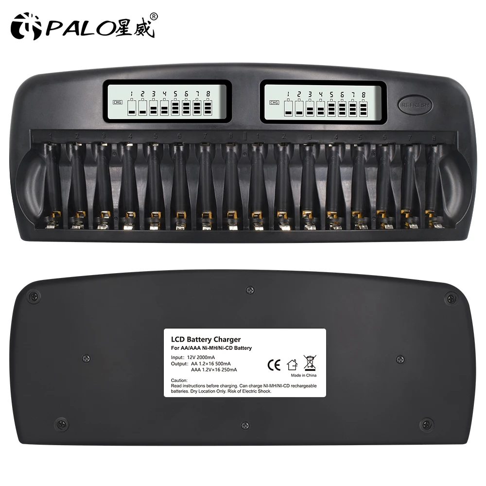 PLAO 12-48 Slots Battery Charger for 1.2V AA AAA NIMH Rechargeable Battery AAA AA NI-MH Batteries KTV Microphone