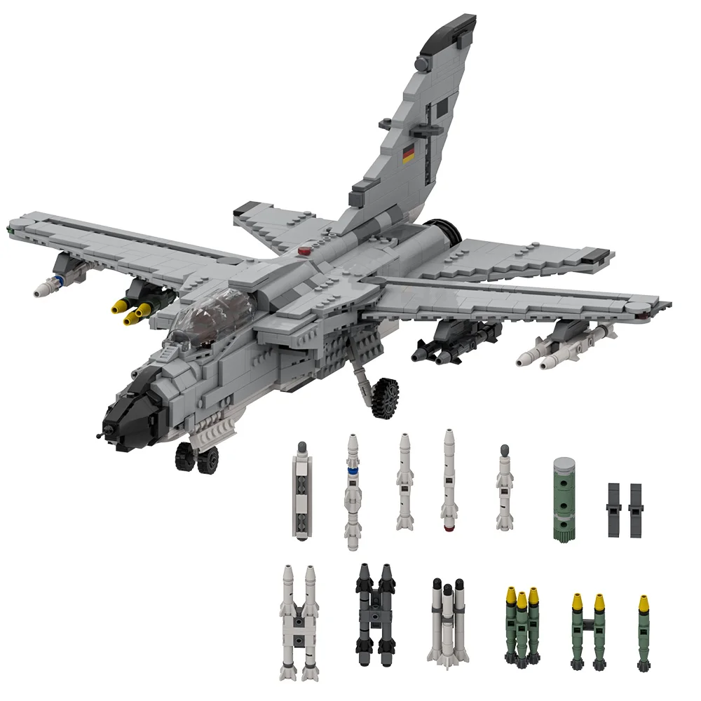 

Gobricks MOC Panavia TORNADO Attack Fighte Bricks Model WW II Military Weapons Fighter Building Blocks Twin Engined Aircraft