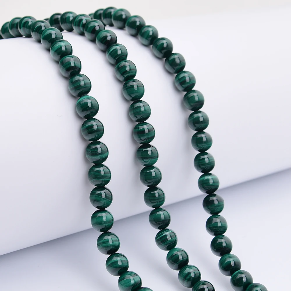 APDGG 10mm Natural Green Malachite Gems Stone Round Loose Beads 15.5