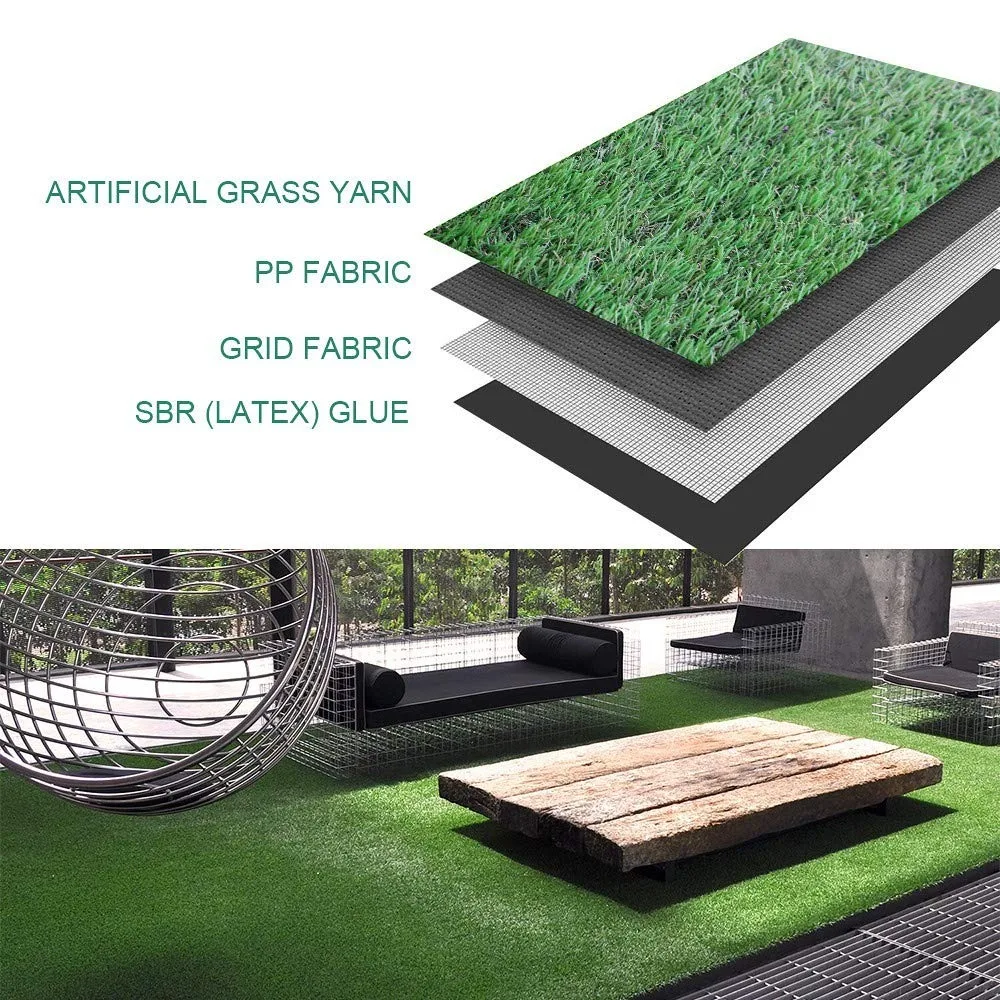 

Synthetic Artificial Grass Turf Lawn 4 X 17ft, 1.38" Outdoor/Indoor Fake Grass Rug Astroturf for Dogs, Customized