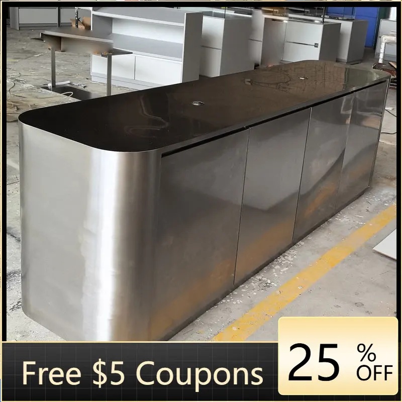 

Z3 Custom Stainless Steel Bar Counter Clothing Store Cashier Desk Beauty Salon Hair Salon Front Desk Reception Desk