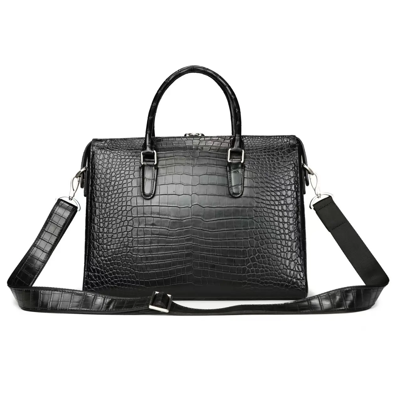 New Luxury Alligator Pattern Cow Genuine Leather Business Men's Briefcase Male Shoulder Bag Men Messenger Laptop Computer Bag