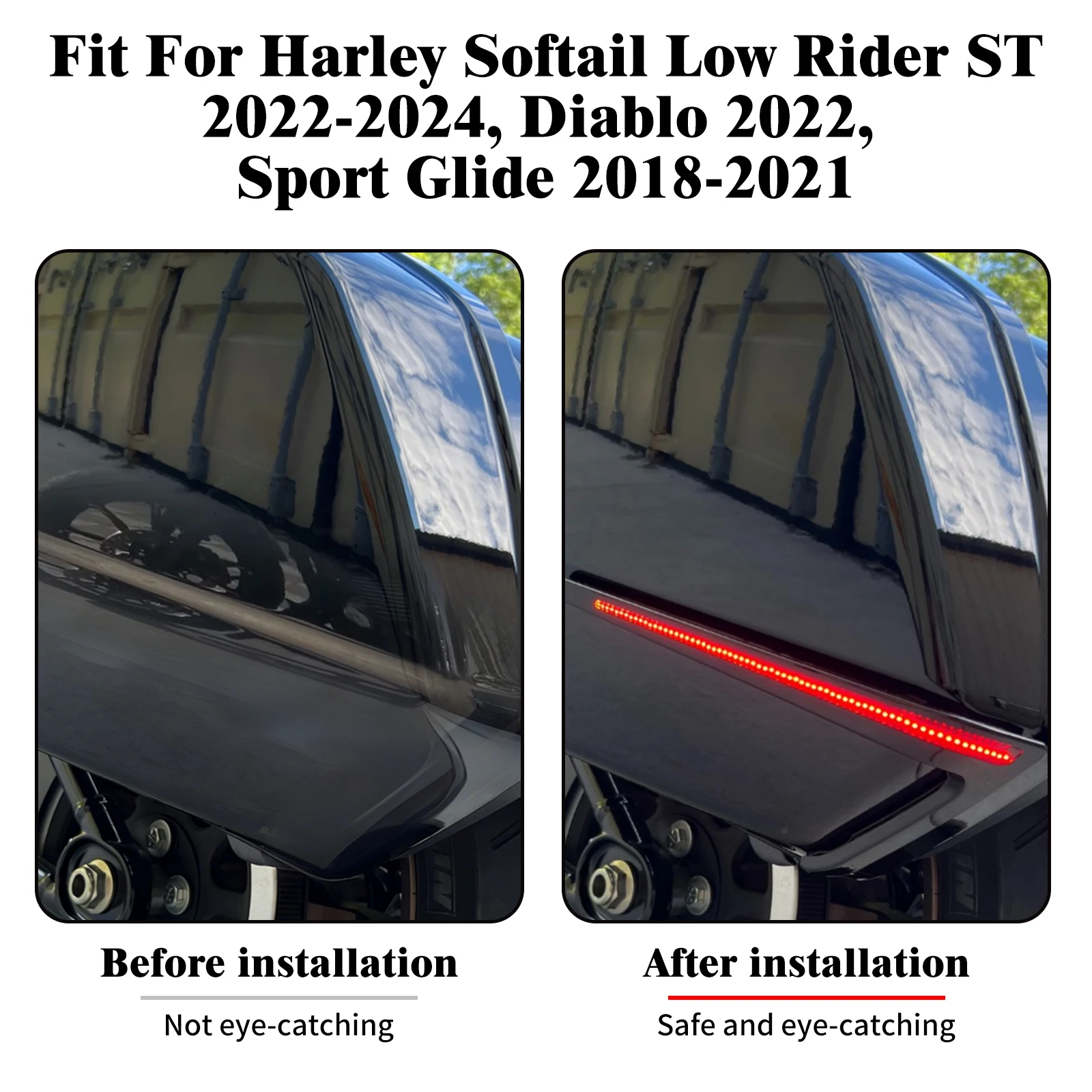 Motorcycle Saddlebags Brake Light LED Rear Light Indicators Running Lamp For Harley Softail Low Rider ST 22-24 Sport Glide 18-21 - view 3