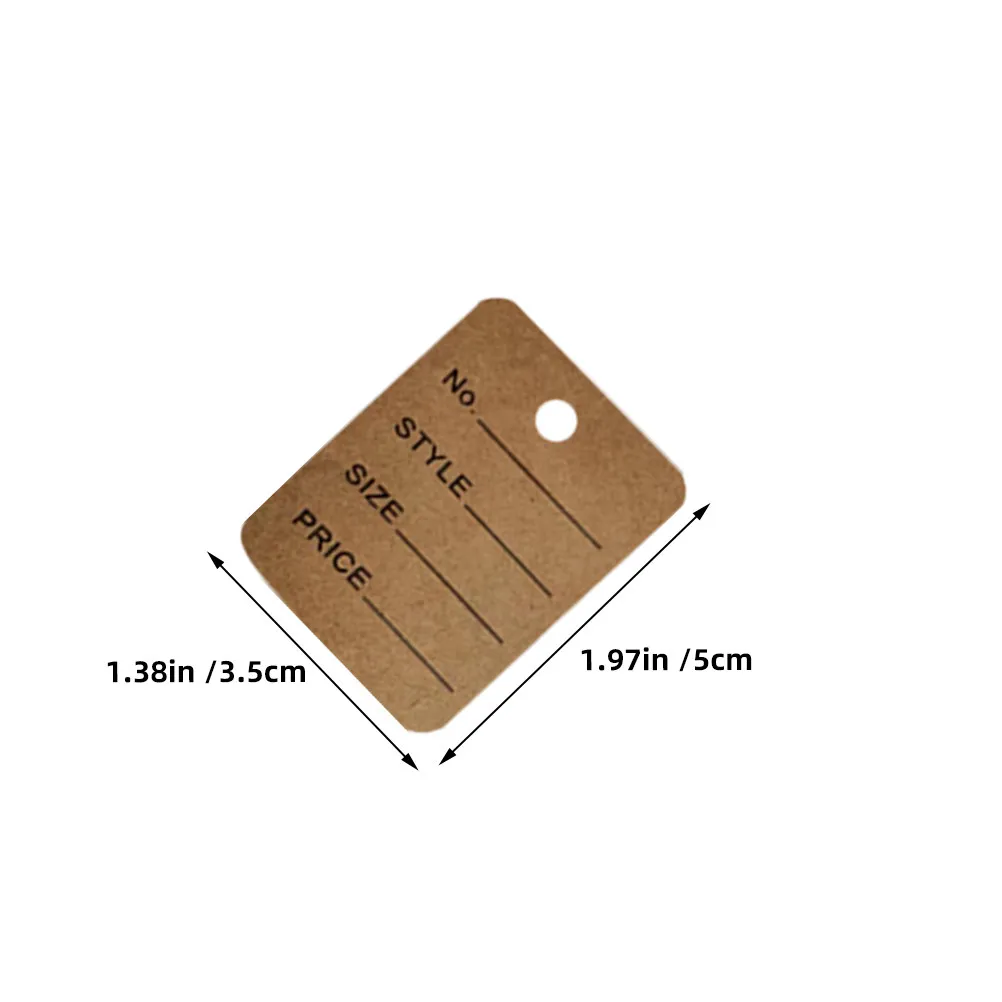 1000Pcs Clothing Tags with String Kraft Paper Hang Tags Writable Price Size Label for Apparel Jewelry Shoe Merchandise Display