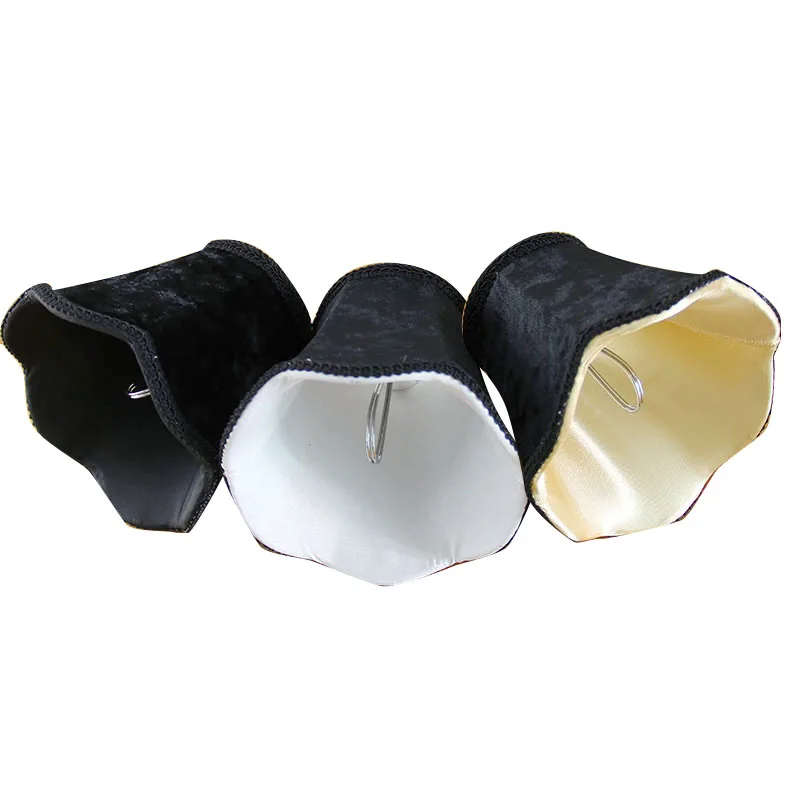 

NEW!!! Flannel Chandelier Lampshades inside White Gold Black Color Wall Lamp Shades, Clip On