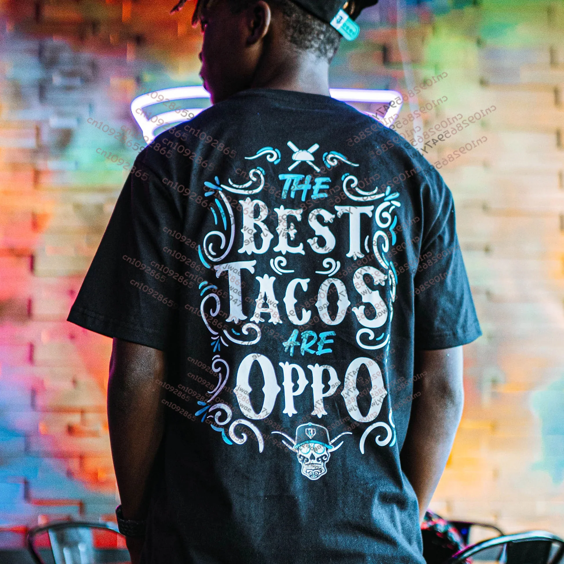 25-26 Zomer/Herfst Jongens Kids Halloween Schedel Taco's Gedrukt Katoen Tee Ademend Losse Zweetabsorberende heren T-Shirt AL101 Tops