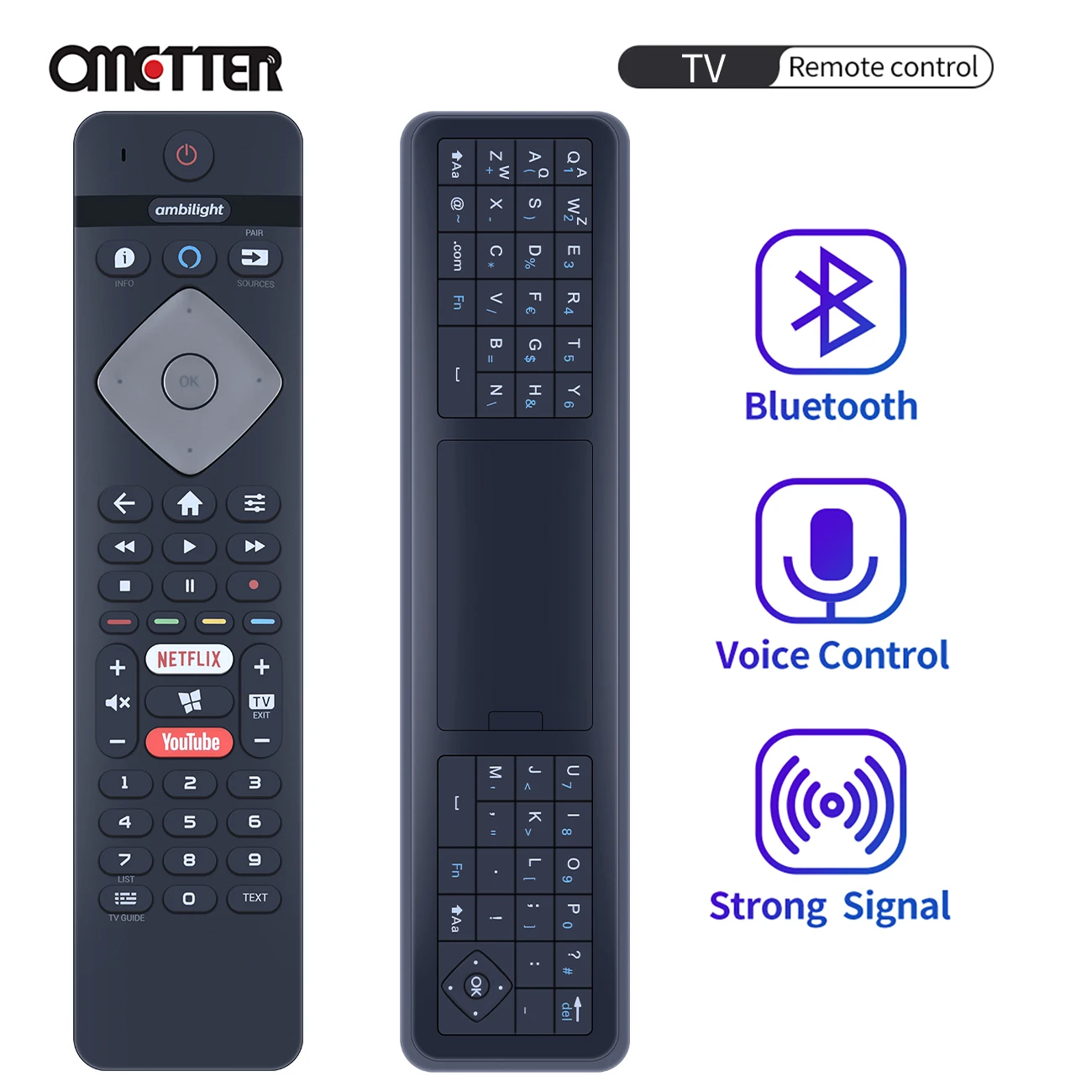 

New Voice Remote Control for Philips YKF463-009 398GM10BEPHN0036HT 7800 Series 4K UHD LED Smart TV 65PUS7855/12 58PUS7855 50PUS7