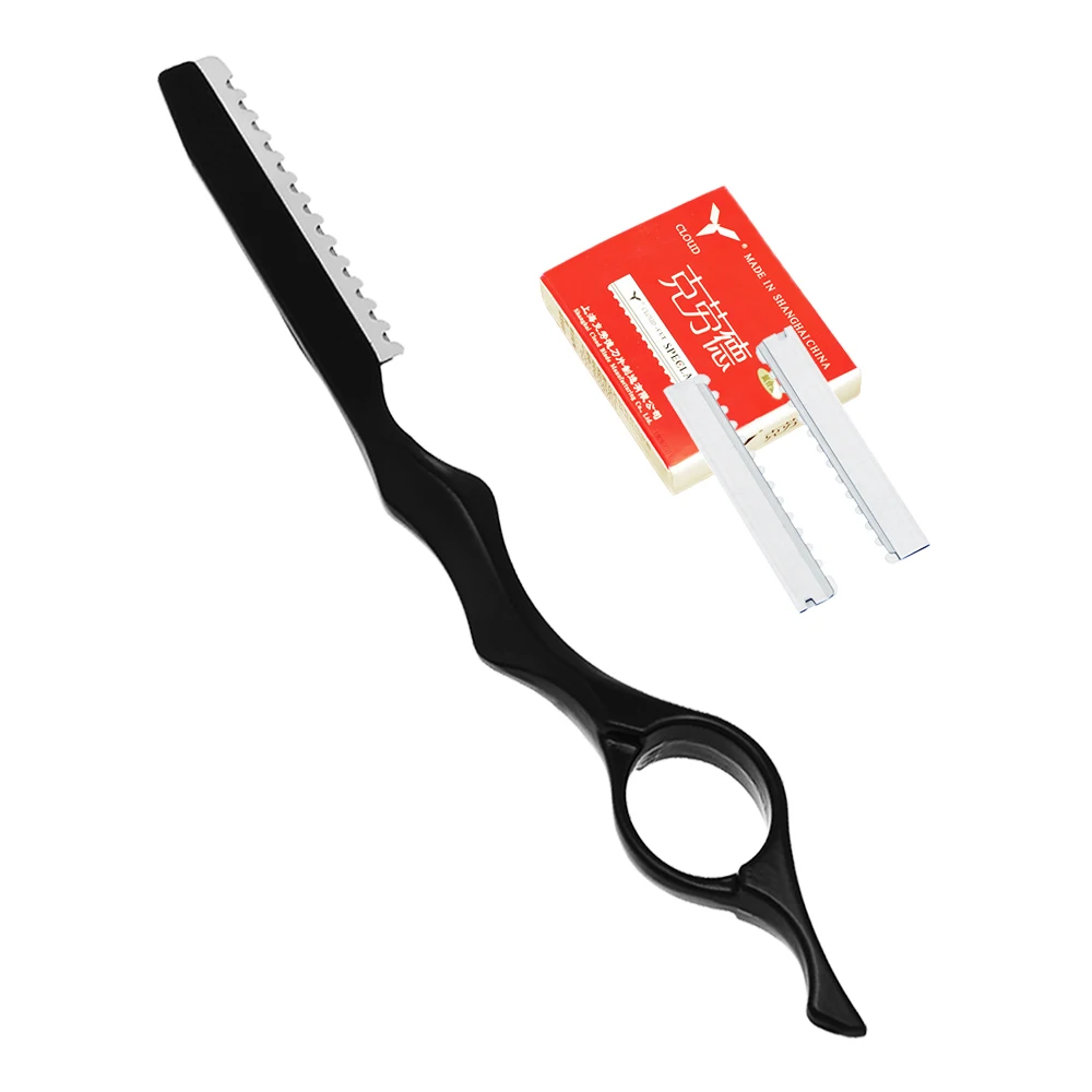 Meisha 1Pcs Hair Thinning Razors Stainless Steel 10Pcs Blades Salon Hairdressing Cutting Removal Razor Change Blade Knife C0001A