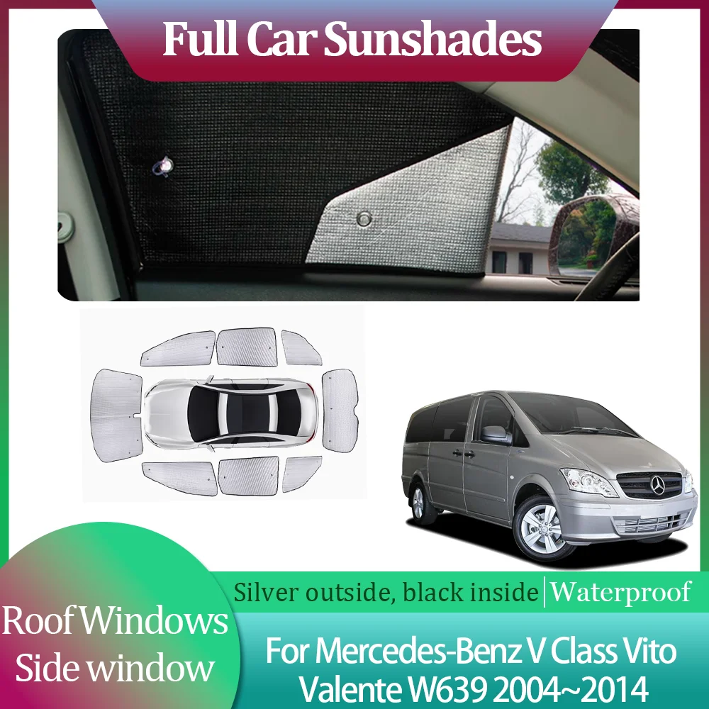 

Солнцезащитные козырьки для Mercedes-Benz V Class Vito Valente W639 2004 ~ 2014 на крыше, солнцезащитный козырек, занавеска на лобовое стекло, аксессуары для люка на крыше