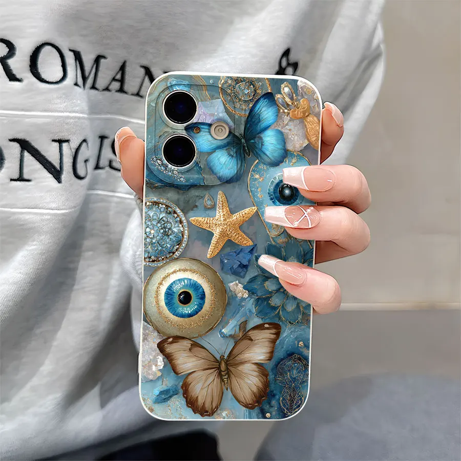 Capa de telefone macia TPU fosco Angel Eye, compatível com proteção Plus360 graus para iPhone 17 a 11 Pro Max