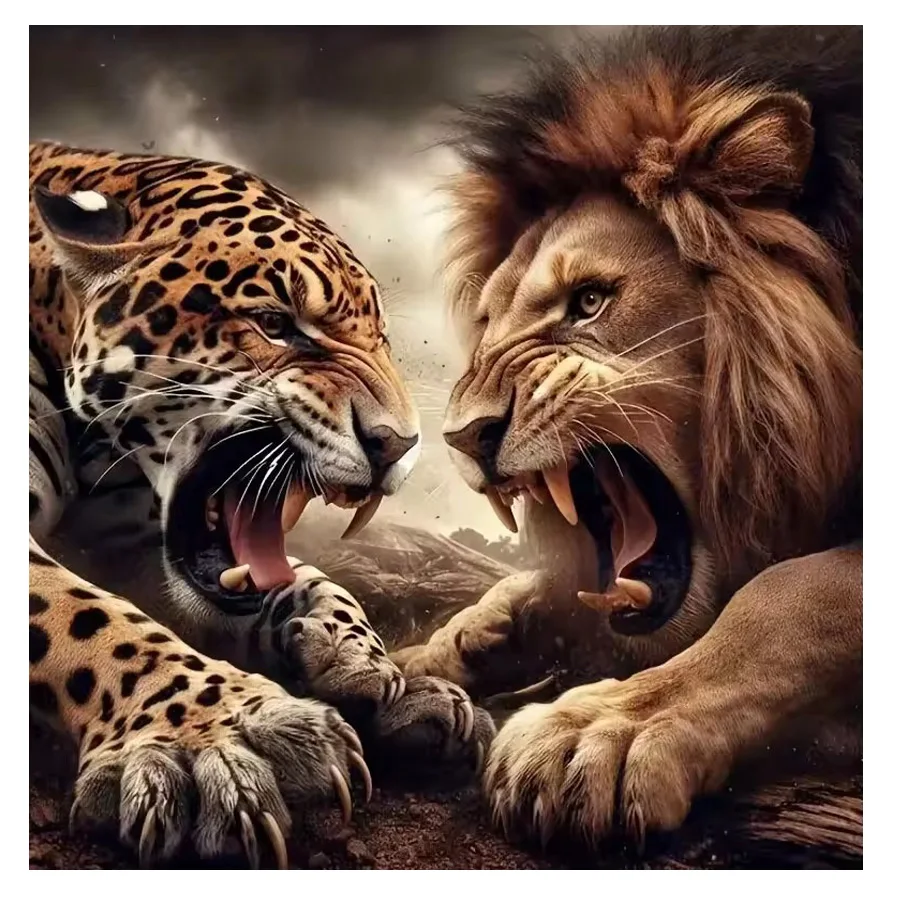 

5D DIY Алмазная картина Лев Леопардовый узор Полный квадратный круглый животное Мозаика Вышивка Полный комплект ручной работы Украшение дома