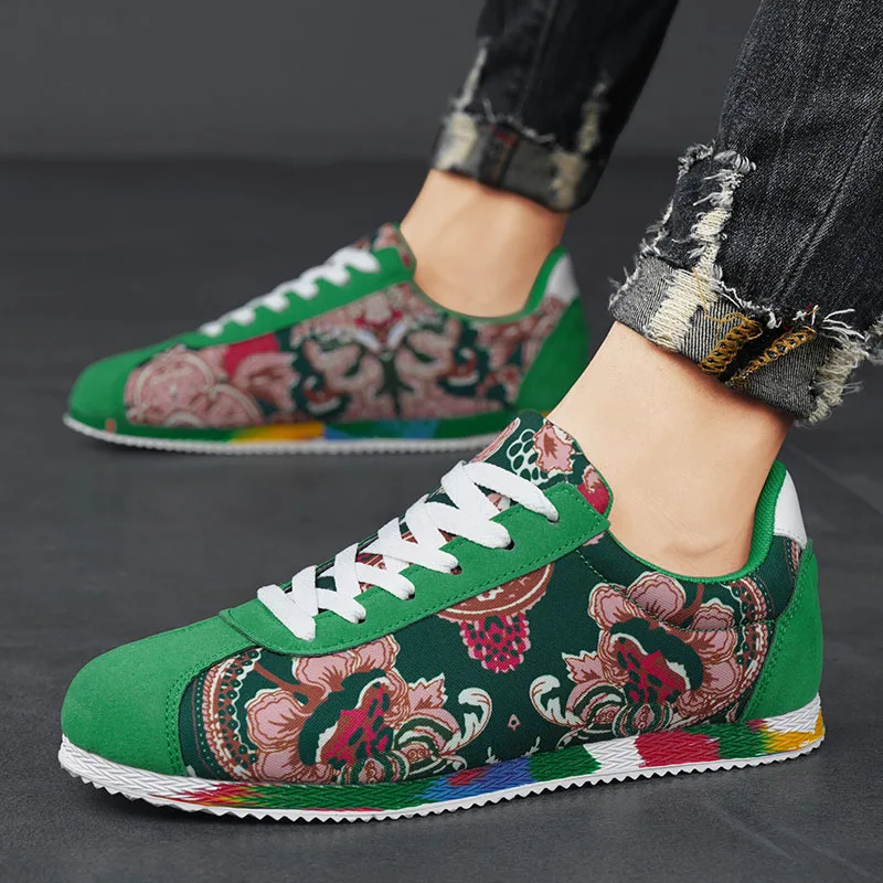 Fashion Printed Designer Sneakers For Men Luxury Yellow Men's Running Shoes Original Casual Lightweight Flat Jogging Shoes Man