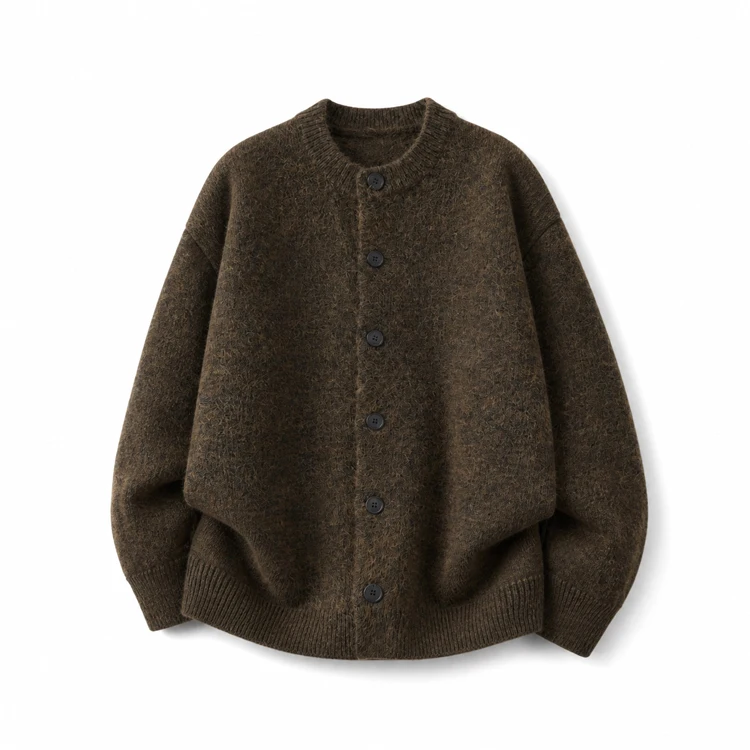 Men's Knitted Cardigan Sweater Vintage Long Sleeve Y2K Tops Autumn Winter Fashion O-Neck Versatile Casual Sweater Jackets
