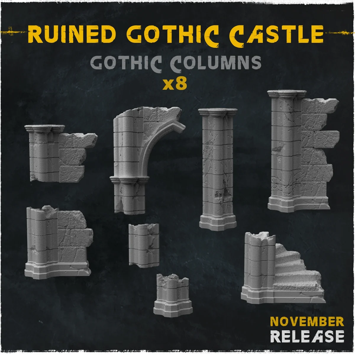 Miniature Landform Gothic Church Ruins Scene Accessories DND Board Game Chess DIY Universal Terrain Model