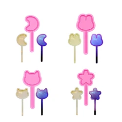 Shiny mirror magic wand silicone mold epoxy resin accessories plaster aromatherapy decorative pendant molds