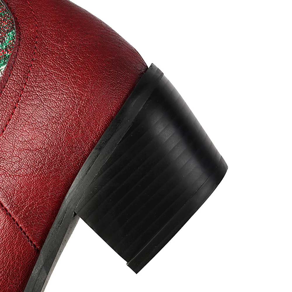 2025 hiver nouveau doux bleu vin rouge femmes mi-mollet bottes bout rond Med talon bureau dame chaussures grande taille 11 43 46