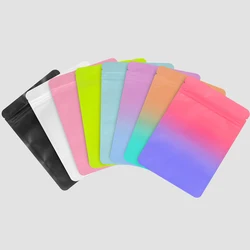 Matte Flat Resealable Aluminium Foil Zip Lock Package Bags Nuts Coffee Bean Hairpin Candy Jewelry Gifts Gradient Storage Pouches