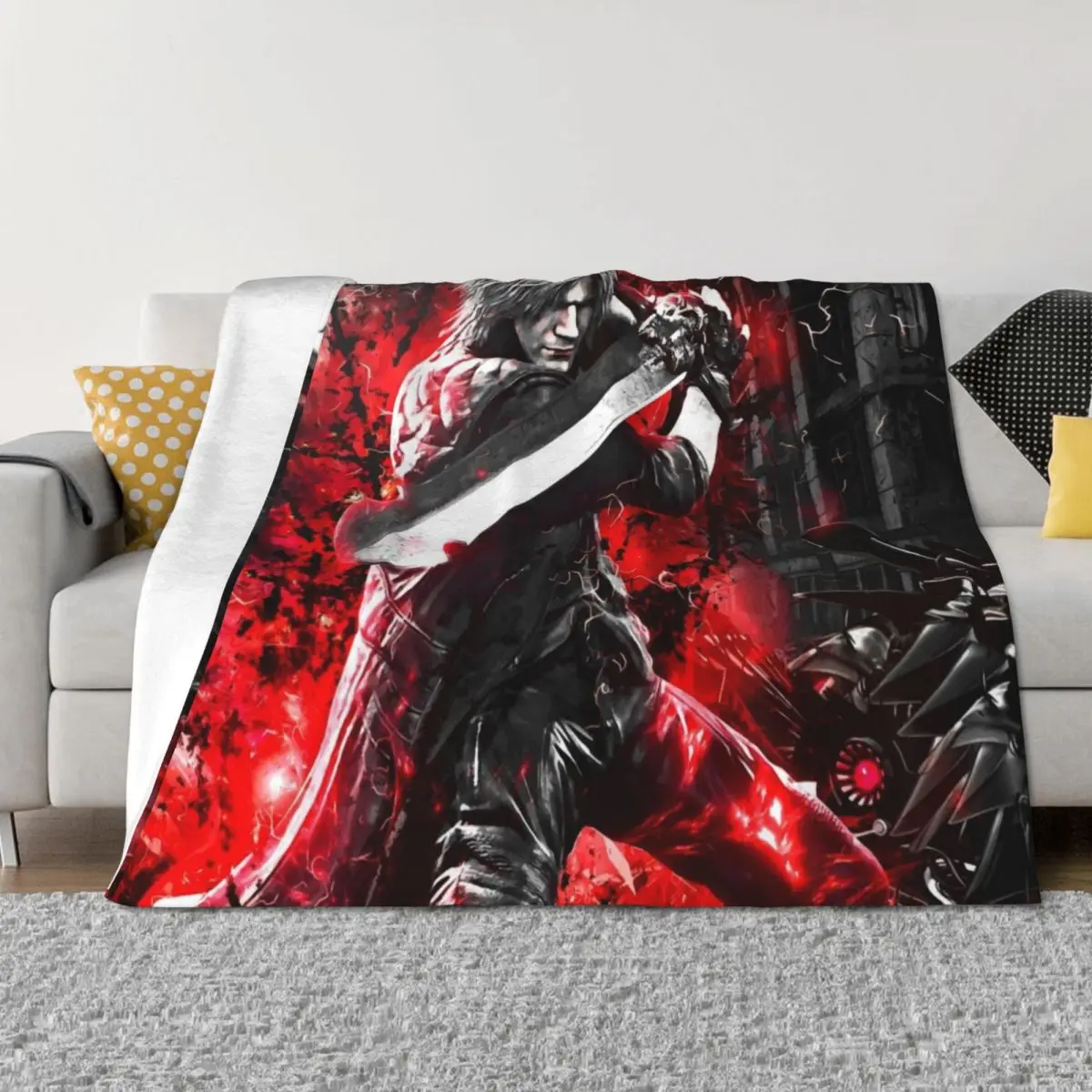

Devil May Cry 5 Dante Throw Blanket Luxury Designer Fashion Sofas anime blankets and throws Blankets