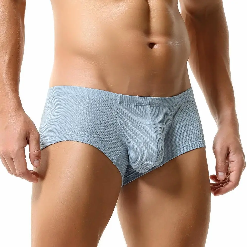 TAUWELL-bóxer de malla transpirable para hombre, ropa interior Sexy de cintura baja, 2023