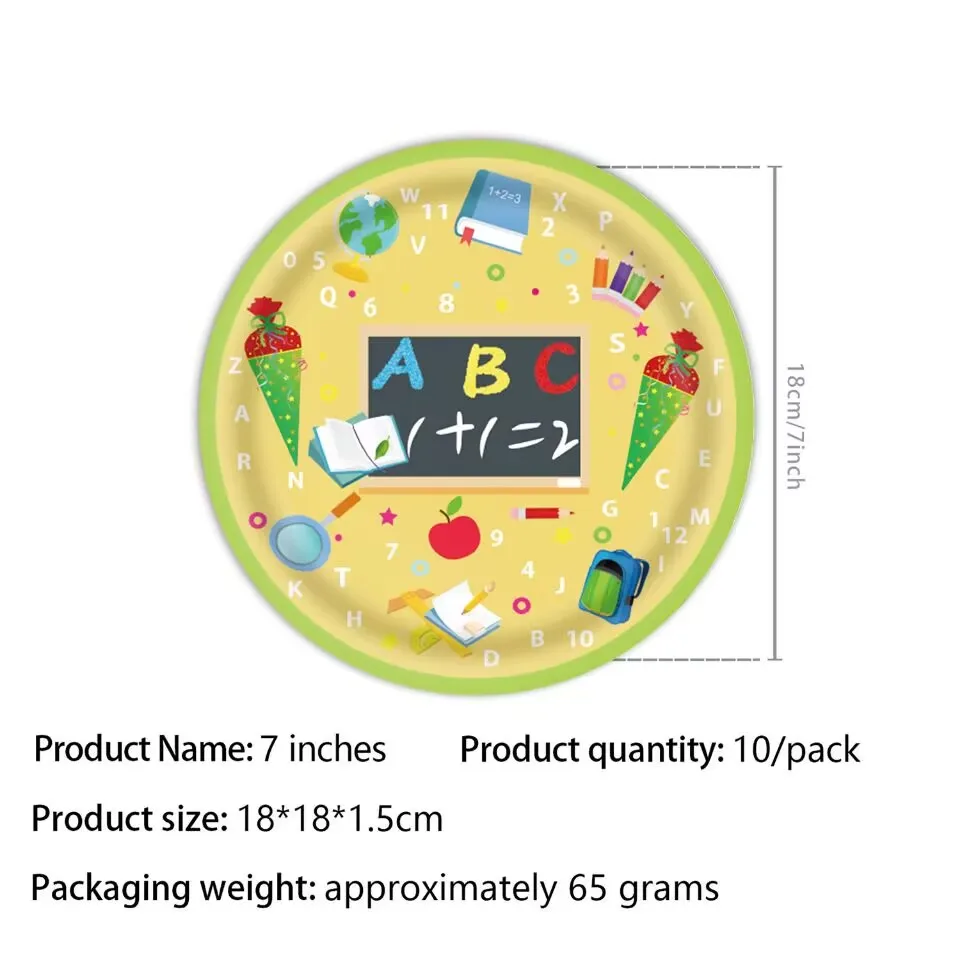 School Season Disposable Paper Tableware Set description 3