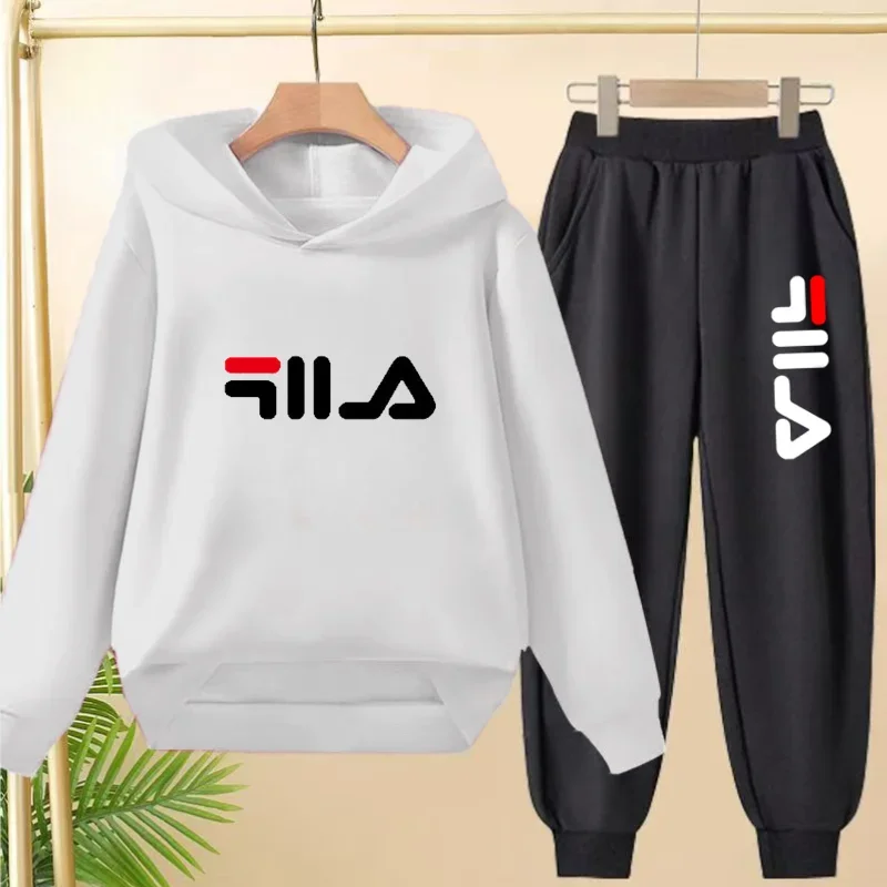 Children's Hoodie Cute Bear Print Sweatshirt Top+trousers 2P Boys Girls Boys Pullover Outdoor Sports Charming Fashion Casual Set