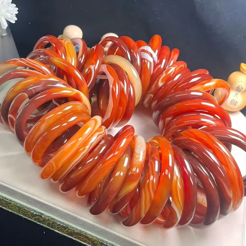 and red agate with twisted thread pattern, bracelet, jade bangle 4