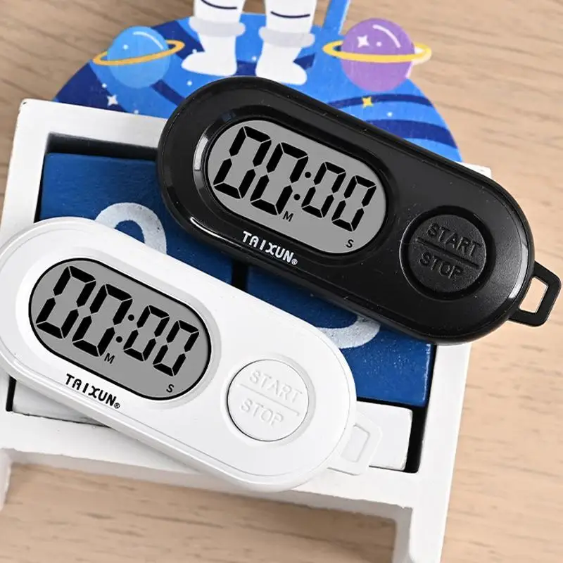 1pc Keychain Digital Timer Portable Mini Kitchen Countdown Timer with Large LCD Display for Cooking Baking Travel Pocket Watch